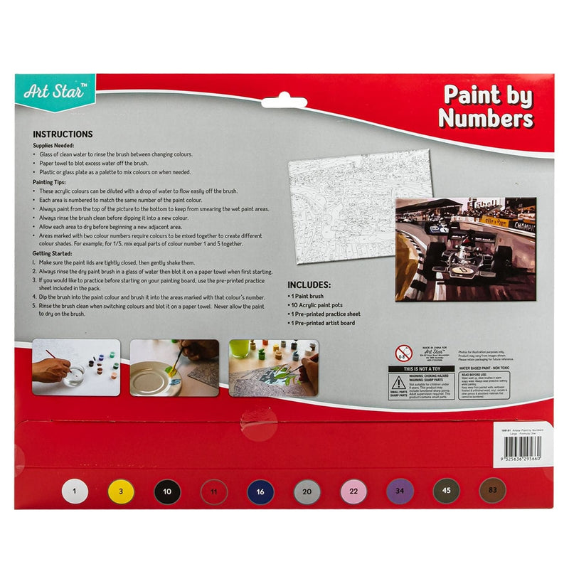 Gray Art Star Paint By Number Large- Formula One Kids Craft Kits
