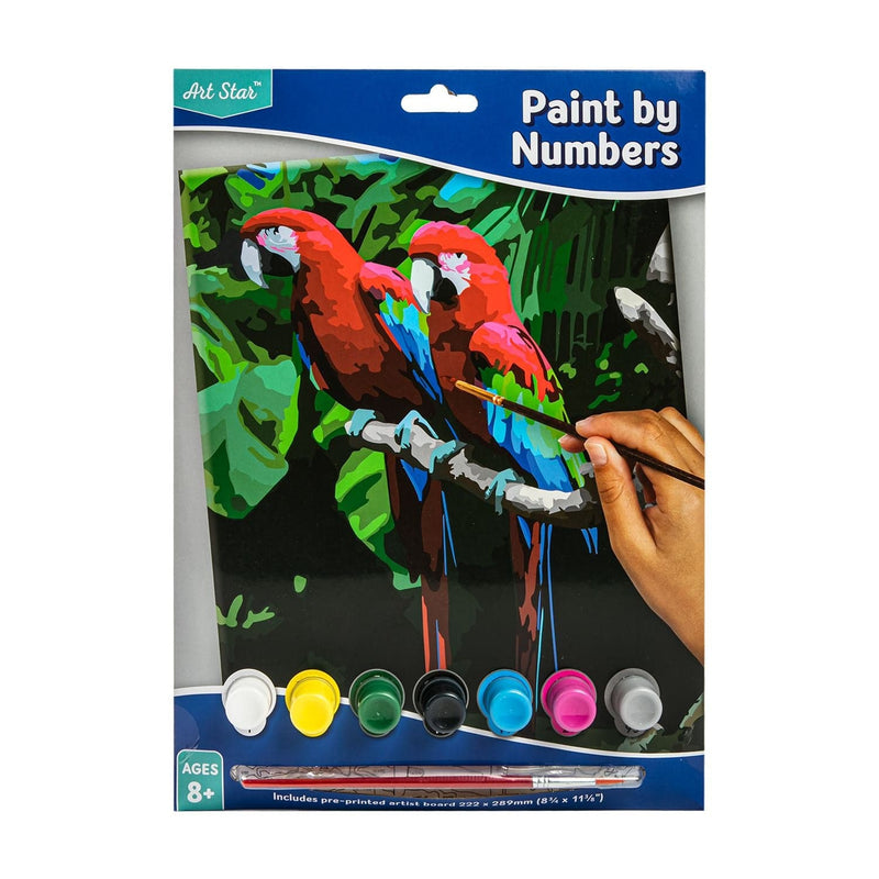 Black Art Star Paint By Number Small- Parrots Kids Craft Kits