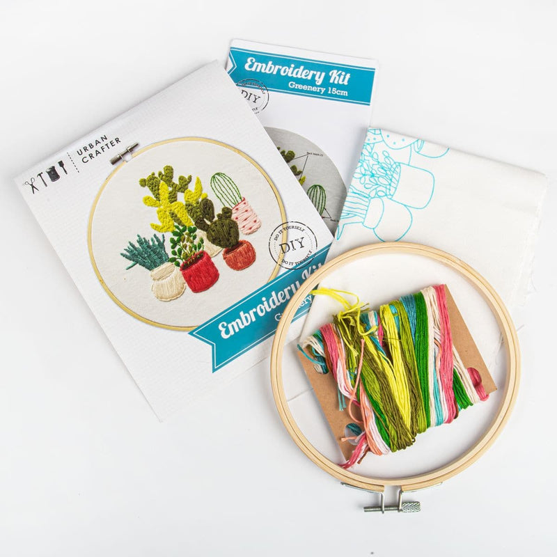 Tan Urban Crafter DIY Greenery Embroidery Kit Needlework Kits