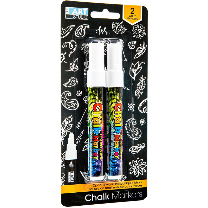 Black The Art Studio White Chalk Marker 2pc Pens and Markers