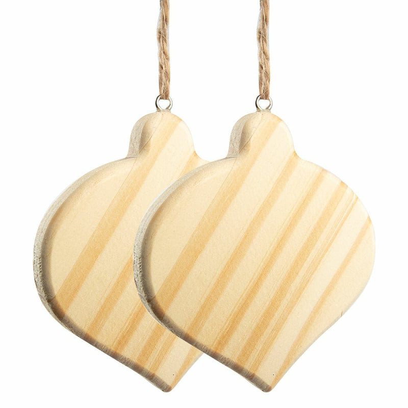 Wheat Make A Merry Christmas Pine Thick Bulb Hanging Ornament (2 Pack) Christmas