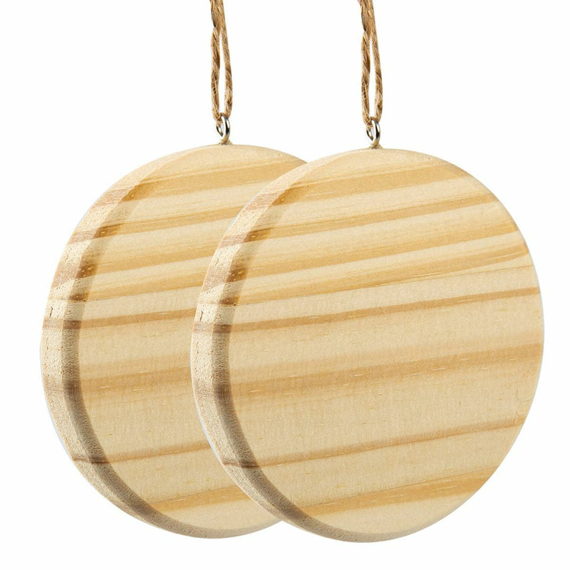 Tan Make A Merry Christmas Pine Thick Bauble Ornament (2 Pack) Christmas