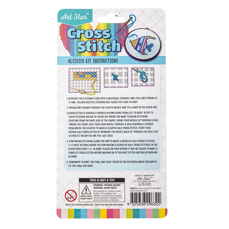 Lavender Art Star Counted Cross Stitch Small Activity Kit 4 Kids Craft Kits