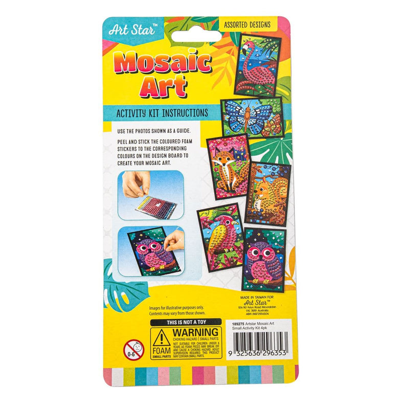 Gold Art Star Mosaic Art Small Activity Kit 4pk Kids Craft Kits