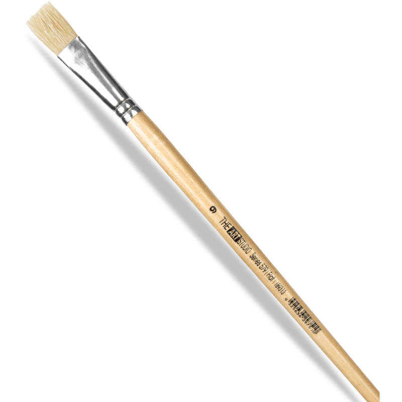 Tan Art Studio Bristle Brush Series 579 Flat Size 9 Paint Brushes