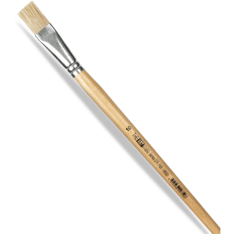 Tan Art Studio Bristle Brush Series 579 Flat Size 10 Paint Brushes