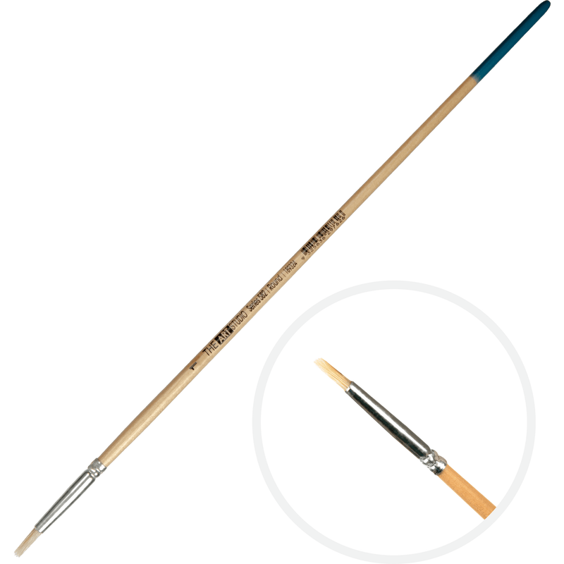 Tan Art Studio Bristle Brush Series 582 Round Size 1 Paint Brushes