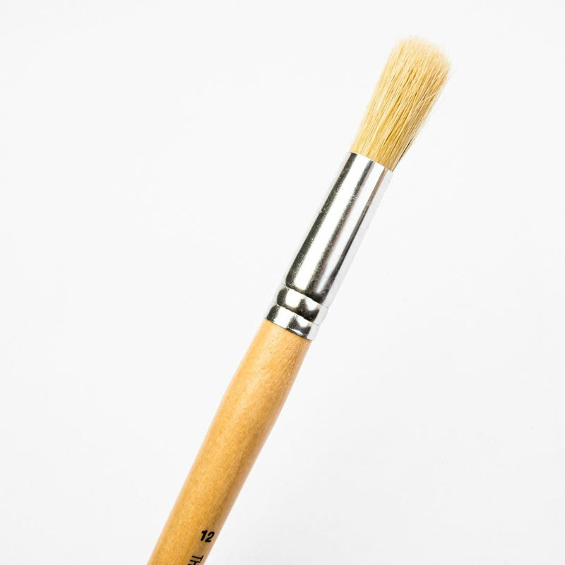 White Smoke The Art Studio Bristle Brush Series 582 Round Size 12 Paint Brushes