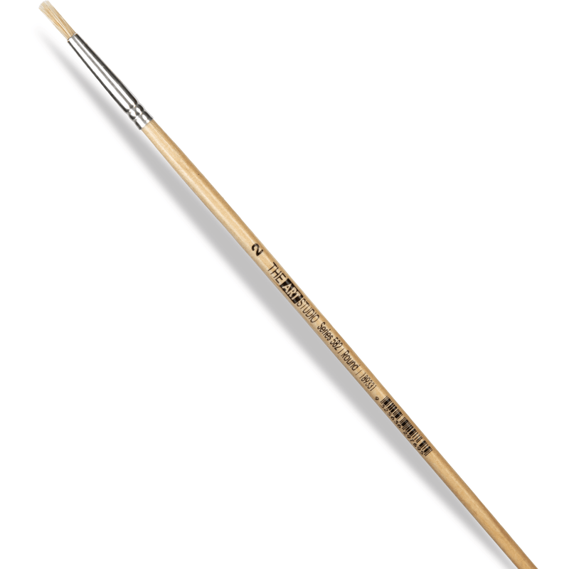 Tan Art Studio Bristle Brush Series 582 Round Size 2 Paint Brushes