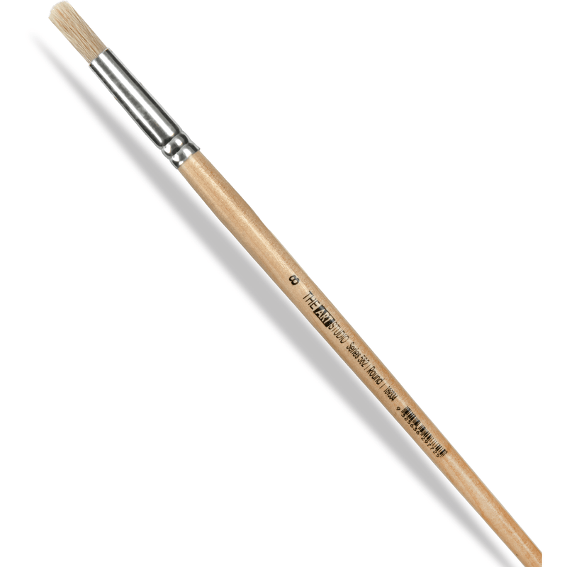 Tan Art Studio Bristle Brush Series 582 Round Size 8 Paint Brushes