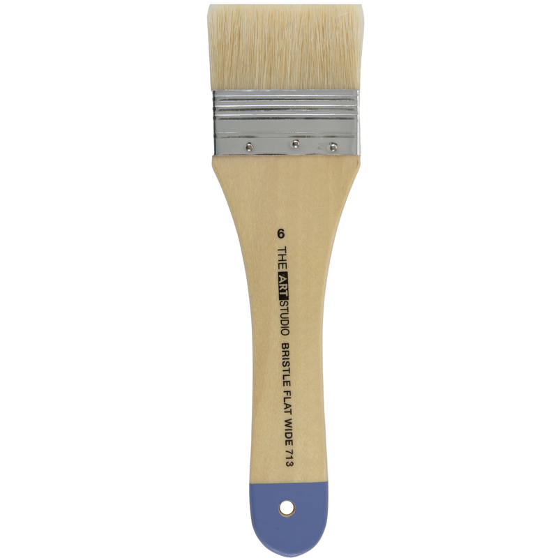 Rosy Brown Art Studio Flat Wide Bristle Brush Size 6 Paint Brushes