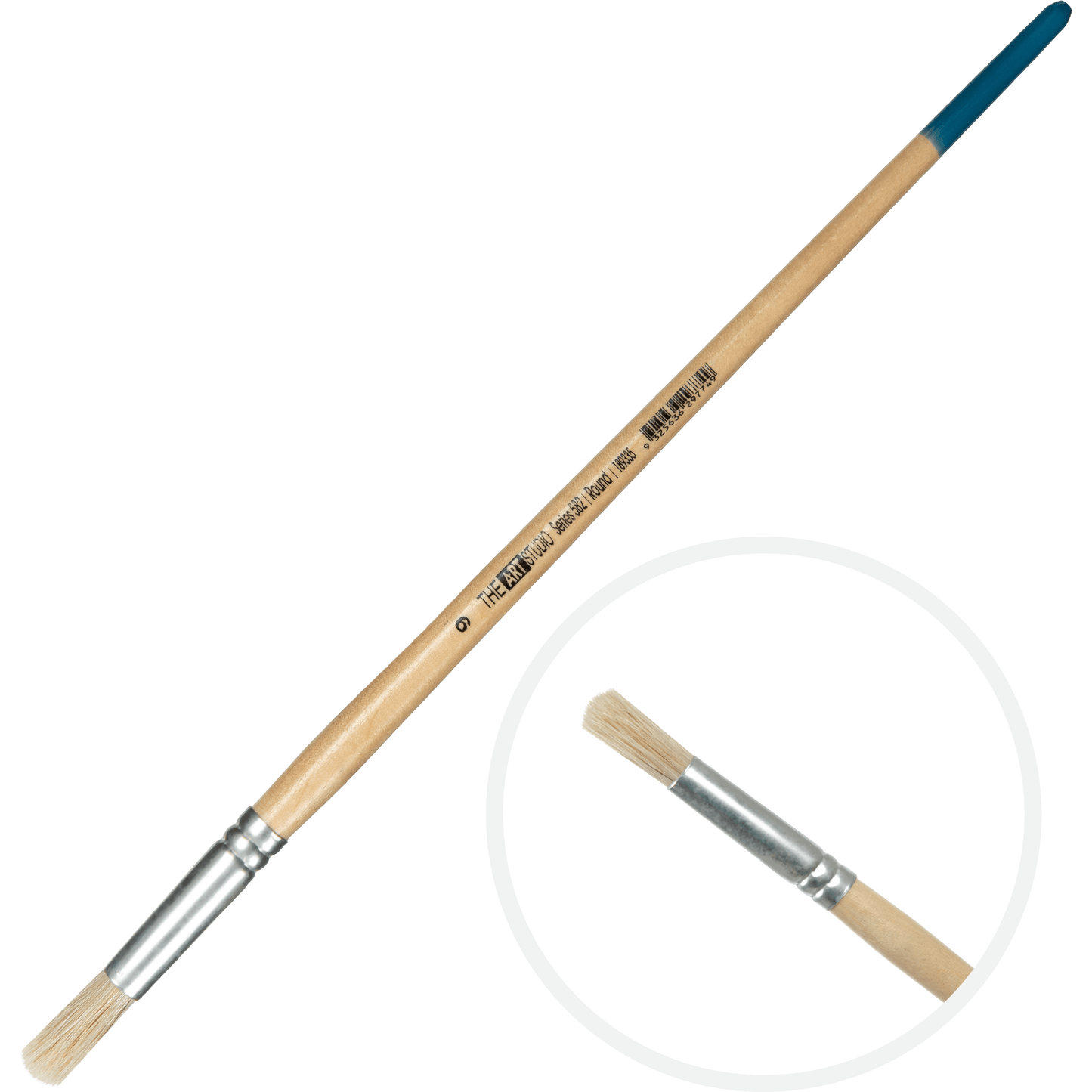 Tan The Art Studio Bristle Brush Series 582 Round Size 9 Paint Brushes