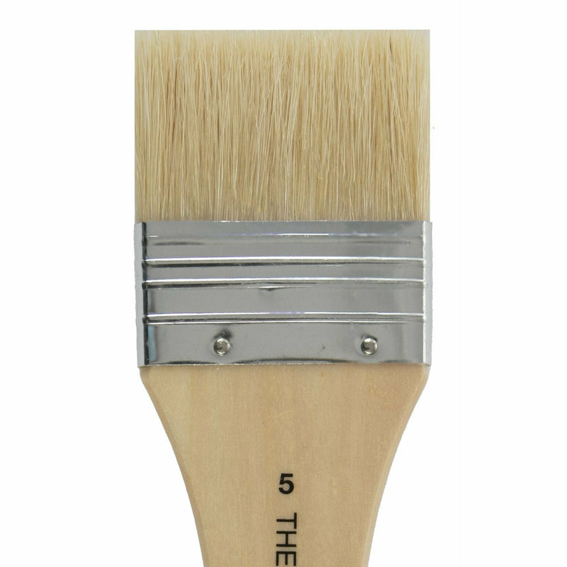 Rosy Brown Art Studio Flat Wide Bristle Brush Size 5 Paint Brushes