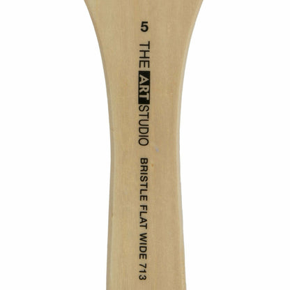 Dark Khaki Art Studio Flat Wide Bristle Brush Size 5 Paint Brushes