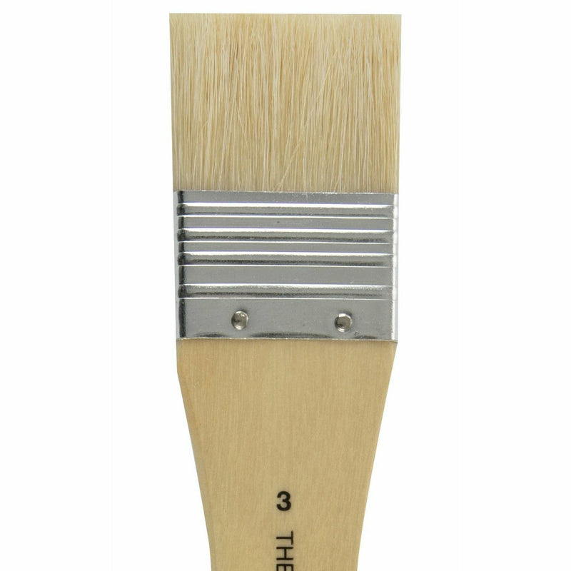 Rosy Brown Art Studio Flat Wide Bristle Brush Size 3 Paint Brushes