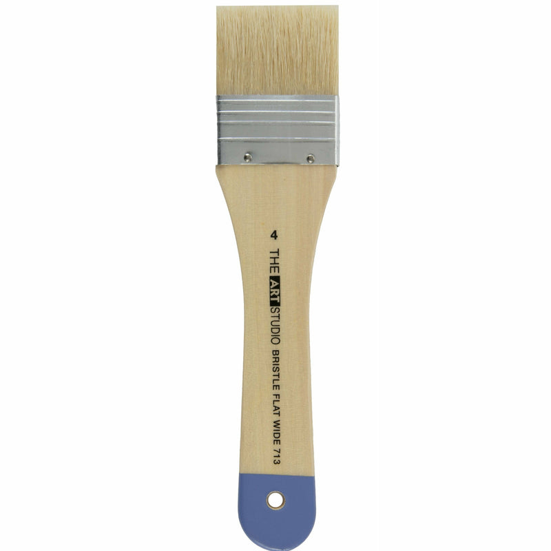 Rosy Brown Art Studio Flat Wide Bristle Brush Size 4 Paint Brushes