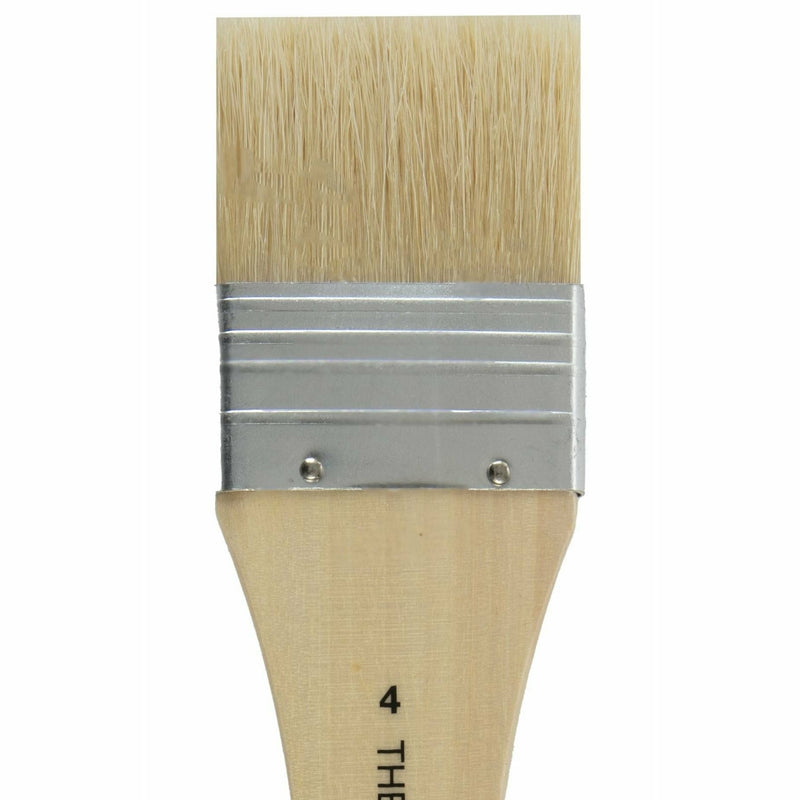 Rosy Brown Art Studio Flat Wide Bristle Brush Size 4 Paint Brushes