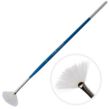 Light Gray Eraldo di Paolo White Taklon Brush Fan Size 0 Paint Brushes