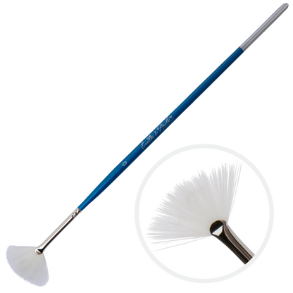 Light Gray Eraldo di Paolo White Taklon Brush Fan Size 0 Paint Brushes