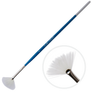 Light Gray Eraldo di Paolo White Taklon Brush Fan Size 0 Paint Brushes