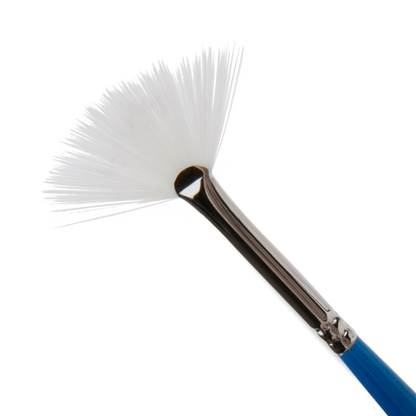 Dark Slate Gray Eraldo di Paolo White Taklon Brush Fan Size 0 Paint Brushes