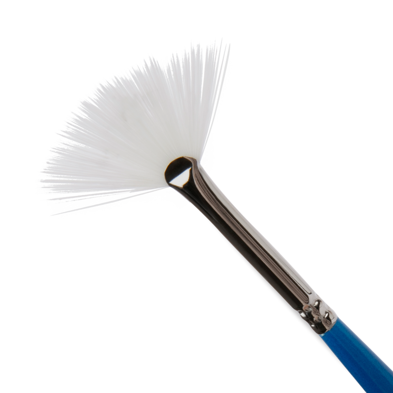 Dark Slate Gray Eraldo di Paolo White Taklon Brush Fan Size 0 Paint Brushes