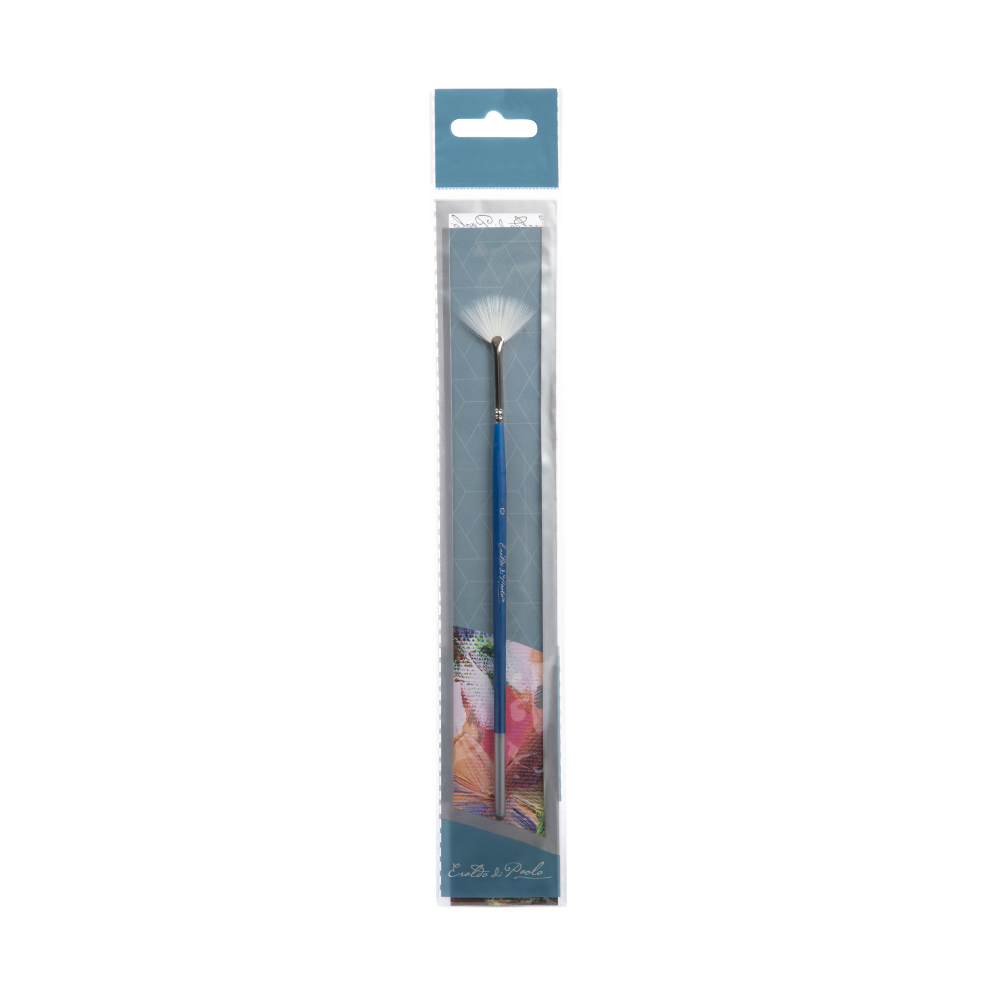 Light Slate Gray Eraldo di Paolo White Taklon Brush Fan Size 0 Paint Brushes