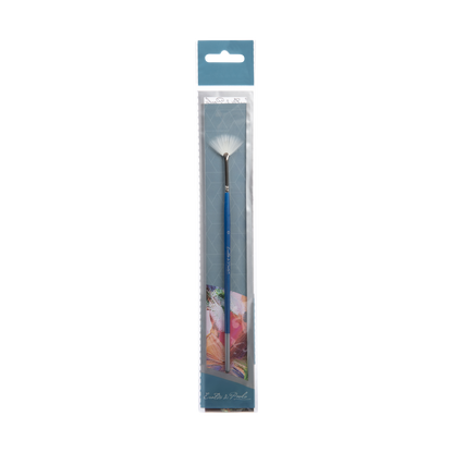 Light Slate Gray Eraldo di Paolo White Taklon Brush Fan Size 0 Paint Brushes