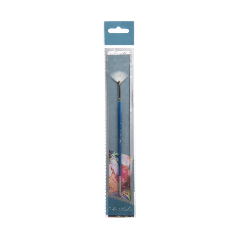 Light Slate Gray Eraldo di Paolo White Taklon Brush Fan Size 0 Paint Brushes