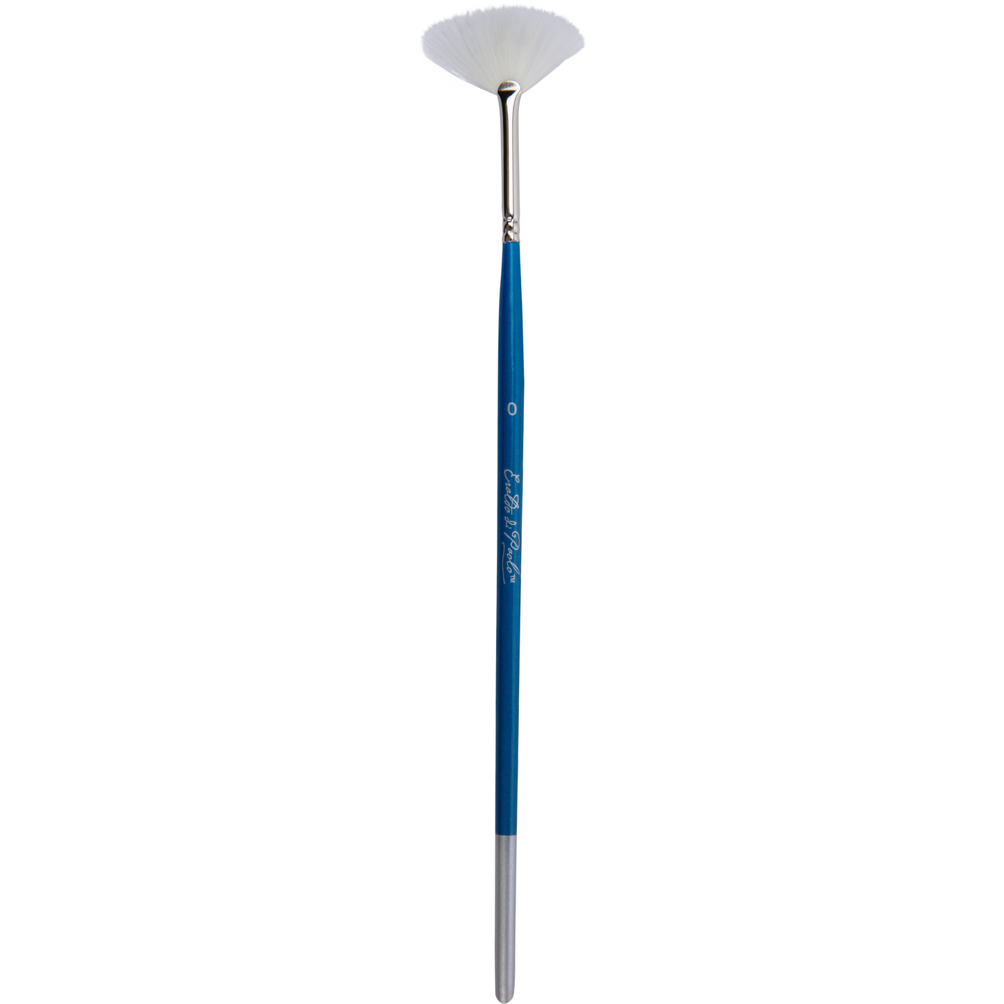 Midnight Blue Eraldo di Paolo White Taklon Brush Fan Size 0 Paint Brushes