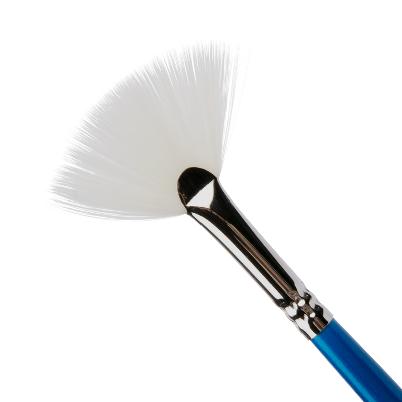 Dark Slate Gray Eraldo di Paolo White Taklon Brush Fan Size 6 Paint Brushes