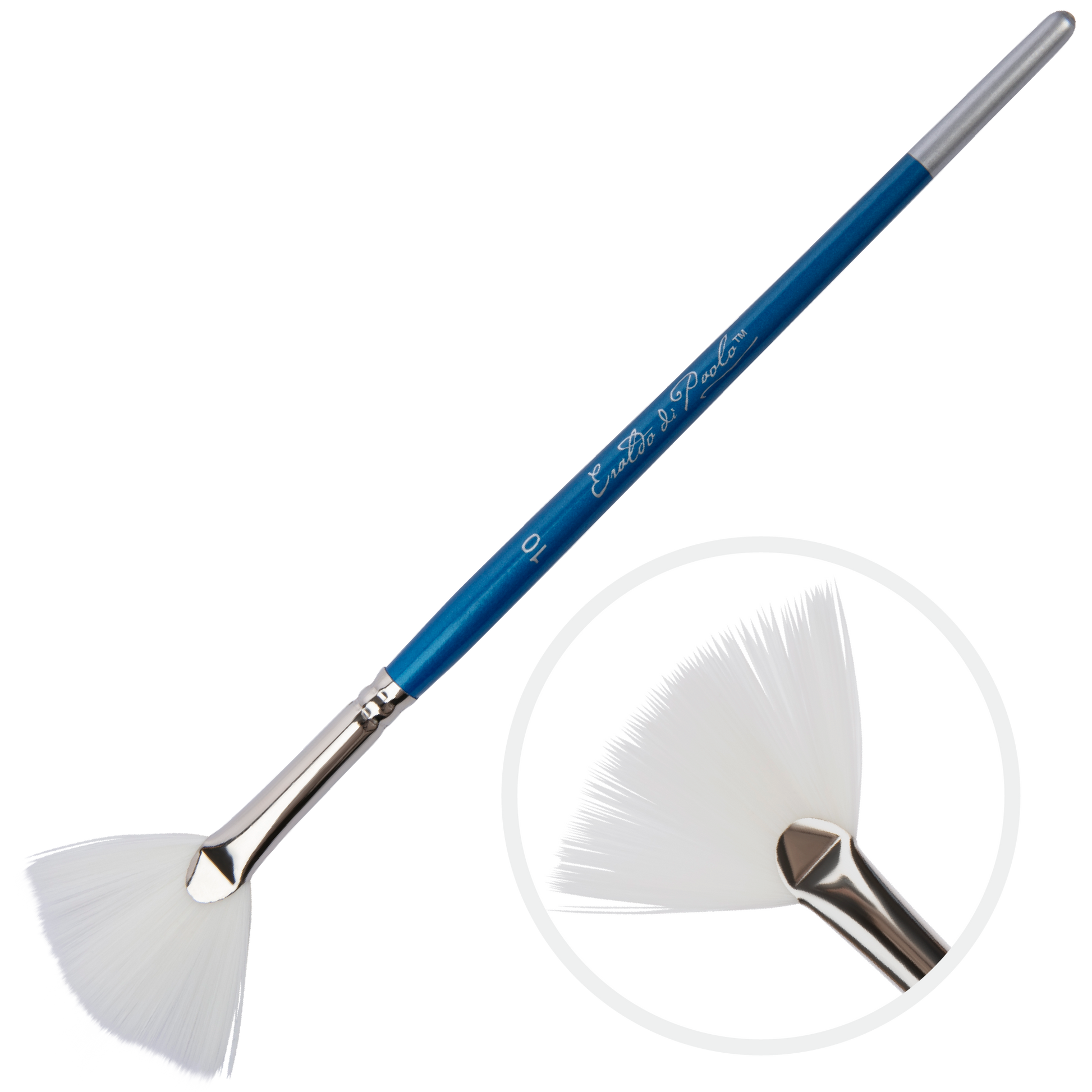 Light Gray Eraldo di Paolo White Taklon Brush Fan Size 10 Paint Brushes