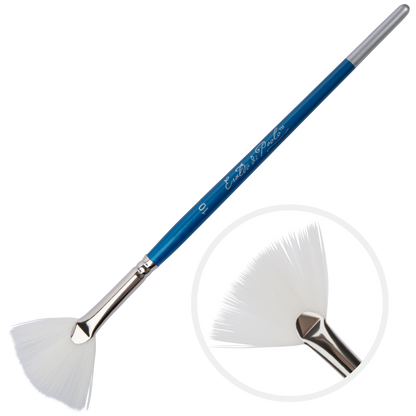 Light Gray Eraldo di Paolo White Taklon Brush Fan Size 10 Paint Brushes