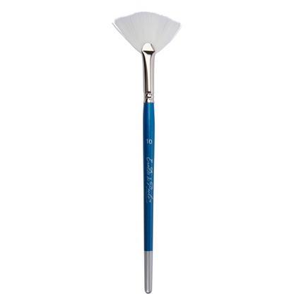 Dark Slate Gray Eraldo di Paolo White Taklon Brush Fan Size 10 Paint Brushes
