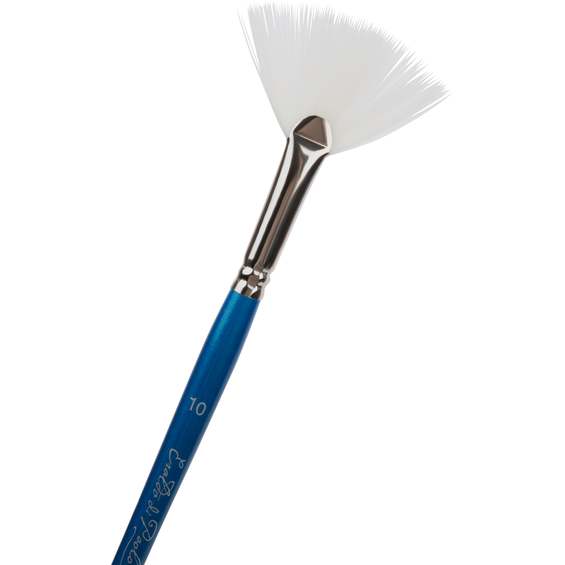 Light Gray Eraldo di Paolo White Taklon Brush Fan Size 10 Paint Brushes
