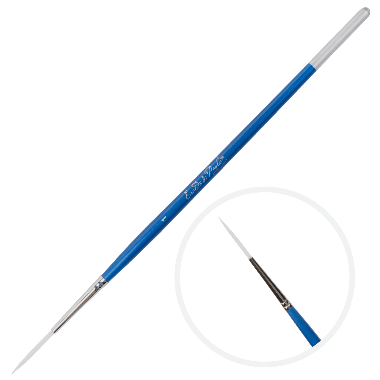 Light Gray Eraldo di Paolo White Taklon Brush Liner  Size 1 Paint Brushes