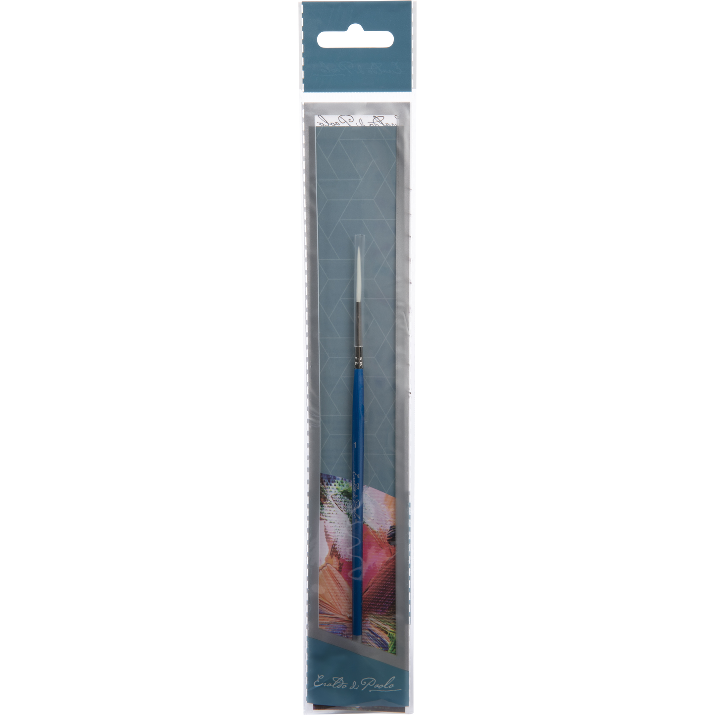 Dim Gray Eraldo di Paolo White Taklon Brush Liner  Size 1 Paint Brushes