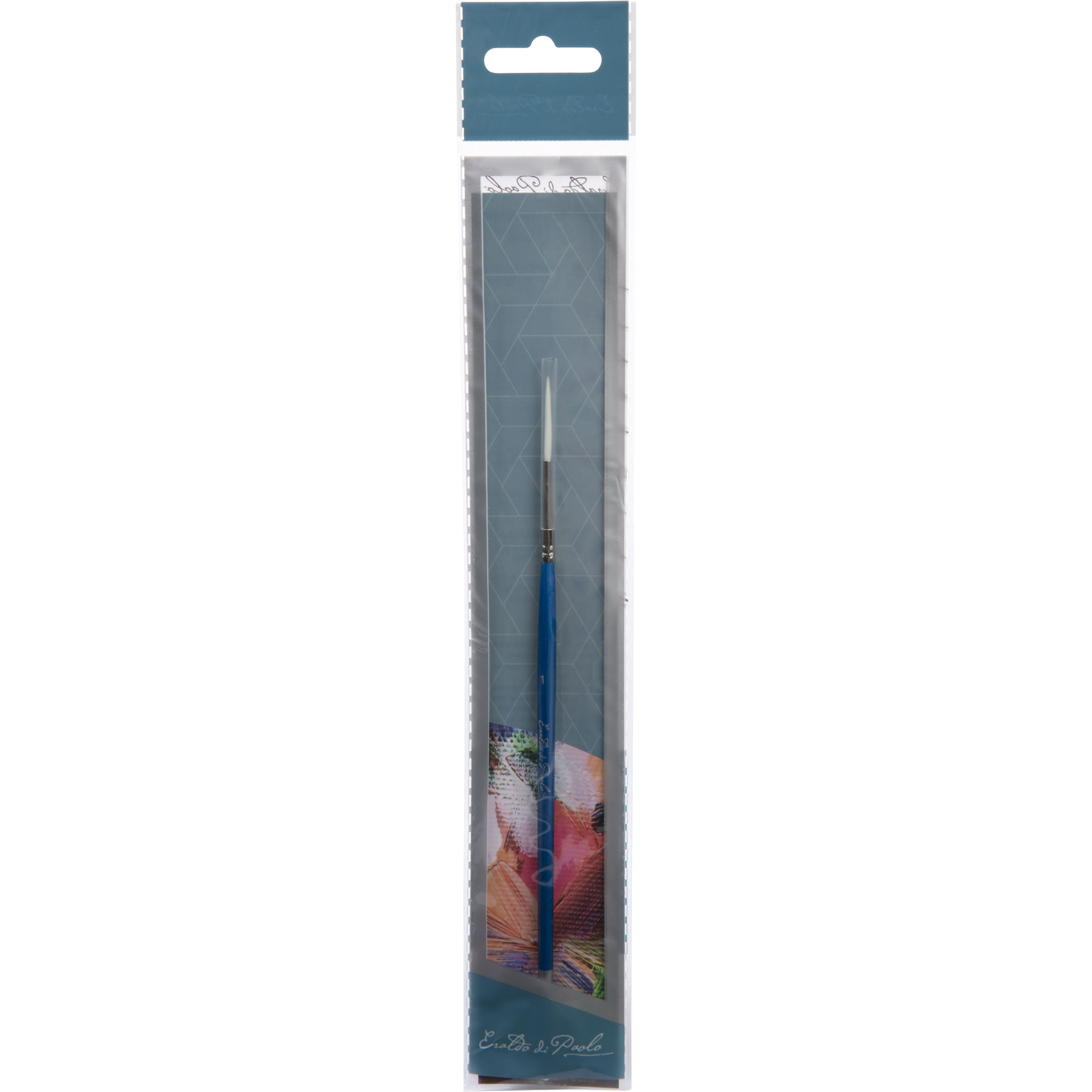 Dim Gray Eraldo di Paolo White Taklon Brush Liner  Size 1 Paint Brushes
