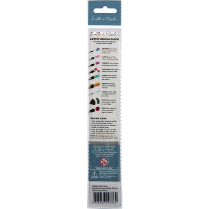 Gray Eraldo di Paolo White Taklon Brush Liner  Size 1 Paint Brushes