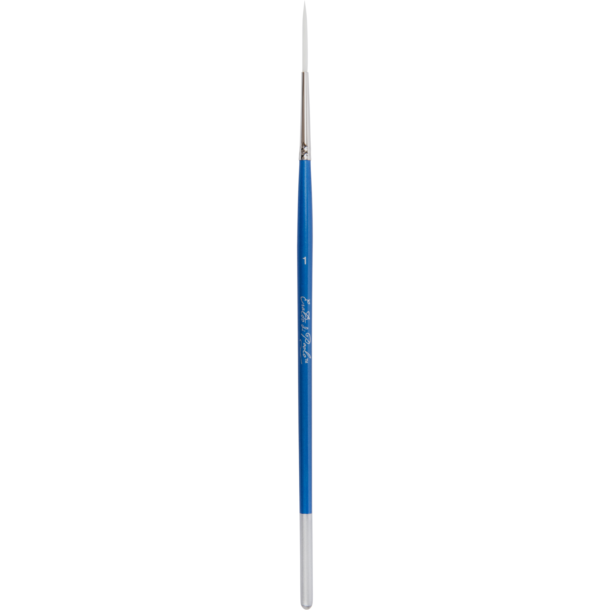 Steel Blue Eraldo di Paolo White Taklon Brush Liner  Size 1 Paint Brushes