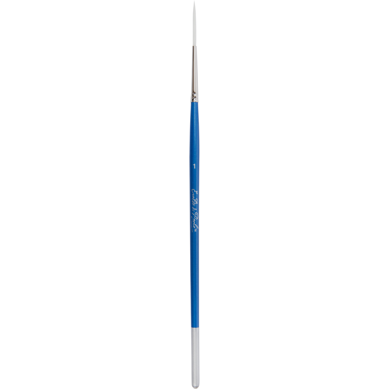 Steel Blue Eraldo di Paolo White Taklon Brush Liner  Size 1 Paint Brushes