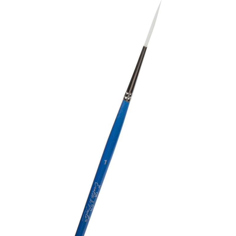Dark Slate Blue Eraldo di Paolo White Taklon Brush Liner  Size 1 Paint Brushes
