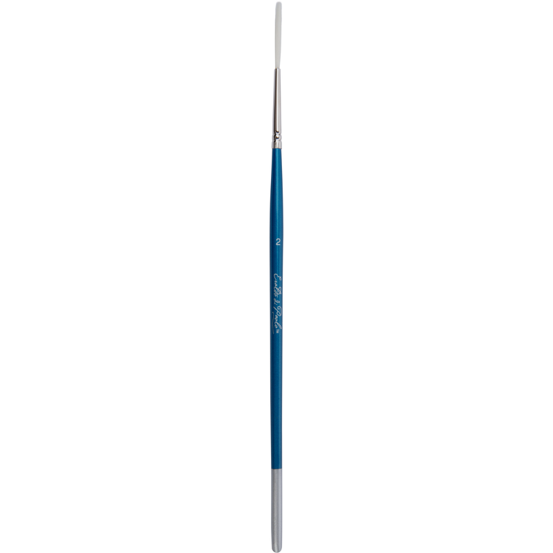 Dark Slate Gray Eraldo di Paolo White Taklon Brush Liner  Size 2 Paint Brushes