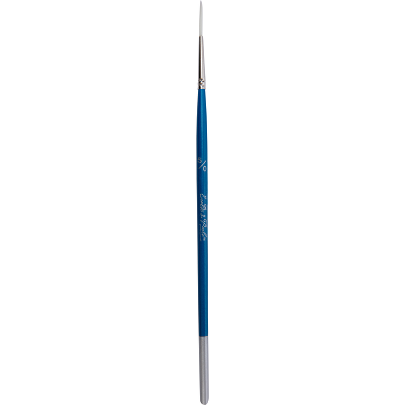 Dark Slate Gray Eraldo di Paolo White Taklon Brush Liner  Size 5/0 Paint Brushes