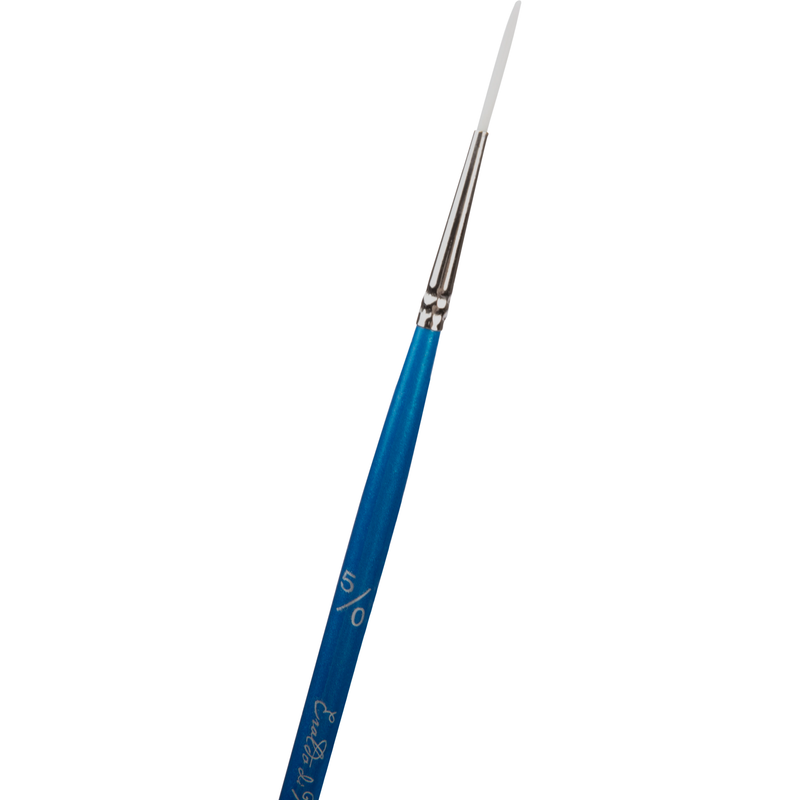 Midnight Blue Eraldo di Paolo White Taklon Brush Liner  Size 5/0 Paint Brushes