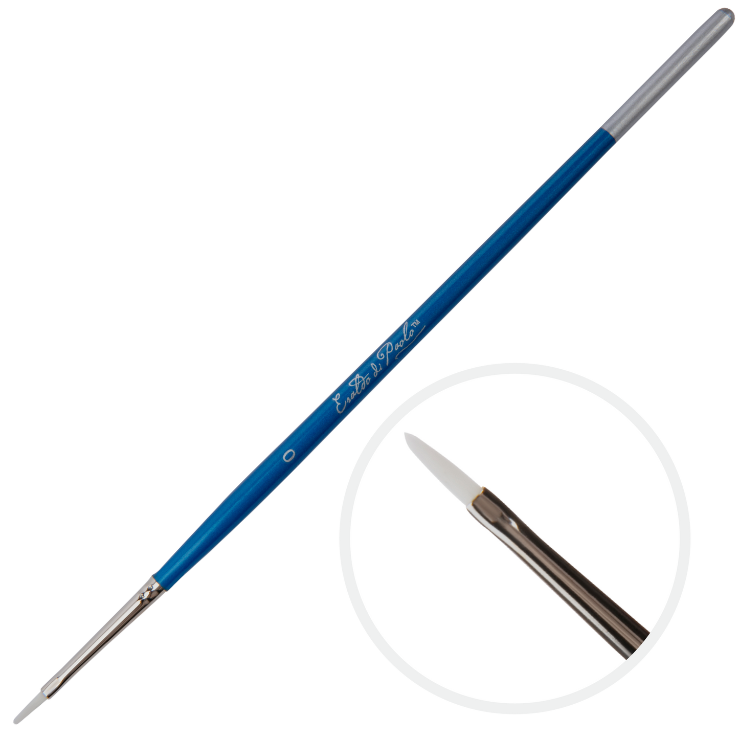 Dark Slate Gray Eraldo di Paolo White Taklon Brush Filbert Size  0 Paint Brushes