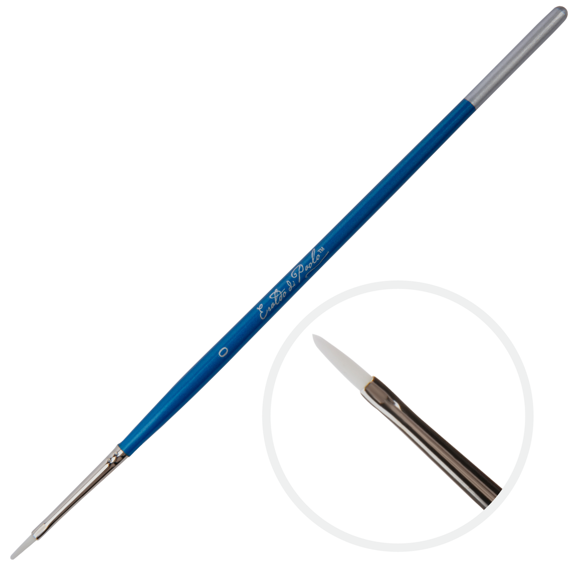 Dark Slate Gray Eraldo di Paolo White Taklon Brush Filbert Size  0 Paint Brushes