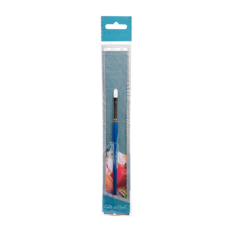 Light Slate Gray Eraldo di Paolo White Taklon Brush Filbert Size 6 Paint Brushes