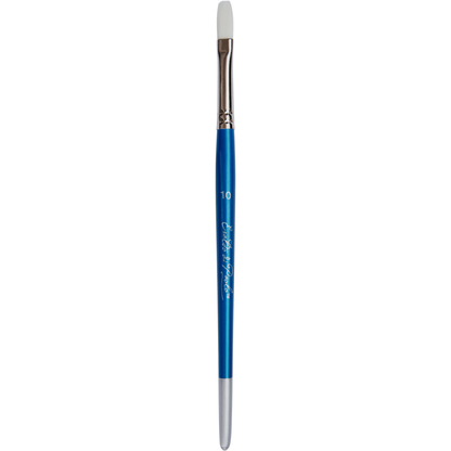 Dark Slate Blue Eraldo di Paolo White Taklon Brush Filbert Size  10 Paint Brushes