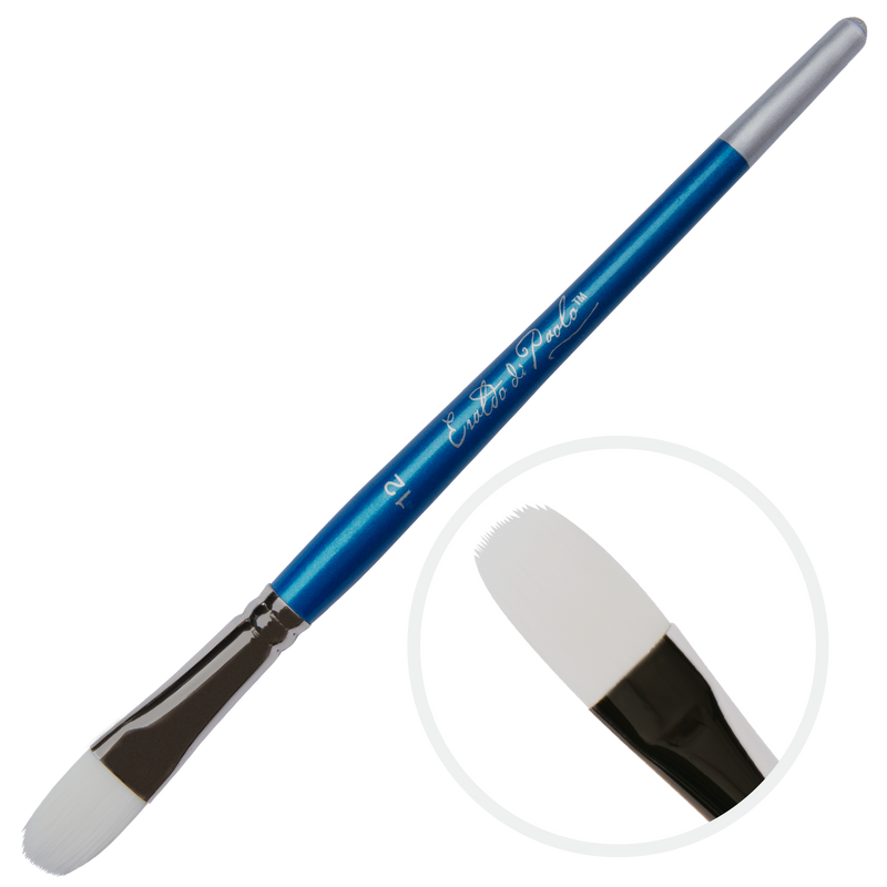 Light Gray Eraldo di Paolo White Taklon Brush Filbert Size  12 Paint Brushes